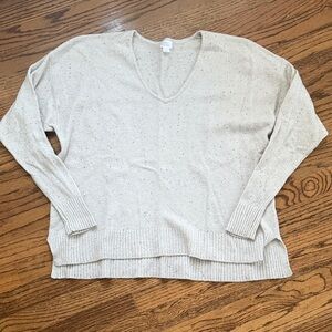 Stars Above V-Neck Sweater in Cream
